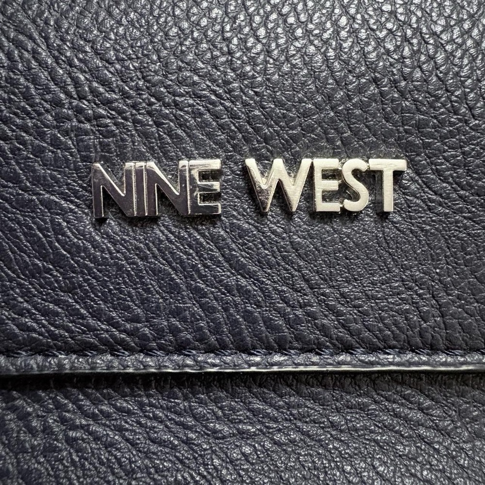 Nine West Women's Navy Shoulder Tote Bag M Quiet Luxury Preppy Minimalist - Picture 7 of 8